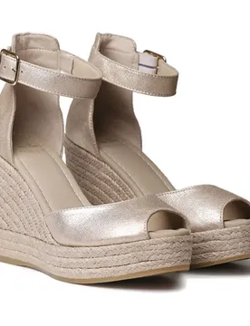 Sandali Con Zeppa In Esparto Otile Champagne EU 40