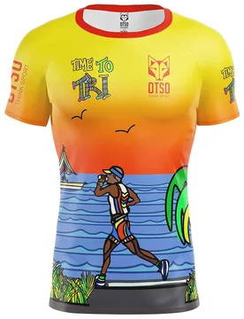 Time To Tri Run Short Sleeve T-shirt Multicolour M Men - OTSO - FashionsVida