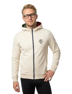 Felpa Con Zip 261fe2097uf0067 Ice Grey XL - Aeronautica Militare - FashionsVida