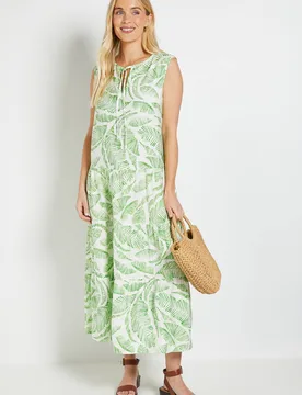 Women's Petite Summer Tropical Maxi Dress in Green Size: 18 - Green - Size: 18 - Wallis - FashionsVida