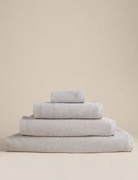 Pure Cotton Rice Weave Bath Towel Dove - M&S - FashionsVida