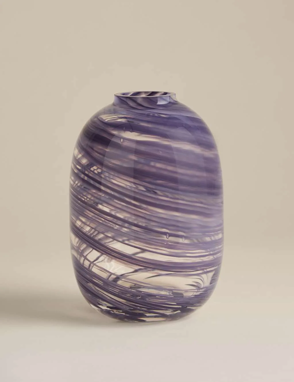 M&S Medium Swirl Glass Vase Blue - M&S - FashionsVida