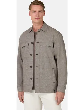Sobrecamisa de algodón y lino - Boggi Milano - FashionsVida