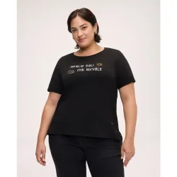 Camiseta de mujer de algodón con frase irónica ajuste regular y diseño para el máximo confort