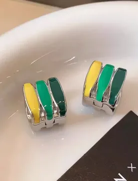 Fashion Unique Three Color Enamel Drip Glazed Earrings for Women Niche Vintage Exquisite OL Daily All-match Jewelry Gifts - Aliexpress - FashionsVida