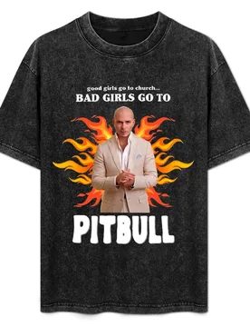 Good Girls Go To Church Bad Girls Go To Pitbull T-Shirt Large Size Casual Short Sleeve Top - Aliexpress - FashionsVida