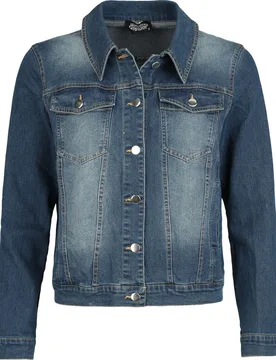 Rockabilly Jeansjacke - Blue Rebel - XS bis 3XL - für Damen - Größe 3XL - blau - Frauen - female - H&R London - FashionsVida