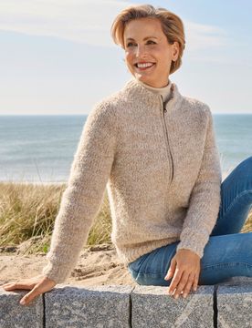 Alpaka-Strickjacke Cusco - Creme - female - Size: 50