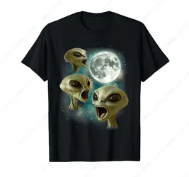 Three Alien Moon Alien Funny Weird Cursed Meme T-Shirt