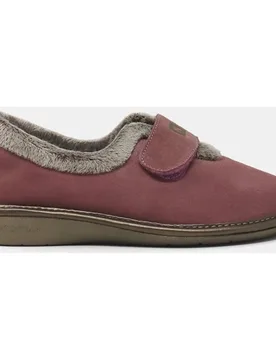 Zapatillas de casa cerradas mujer en piel serraje - Nordikas - FashionsVida