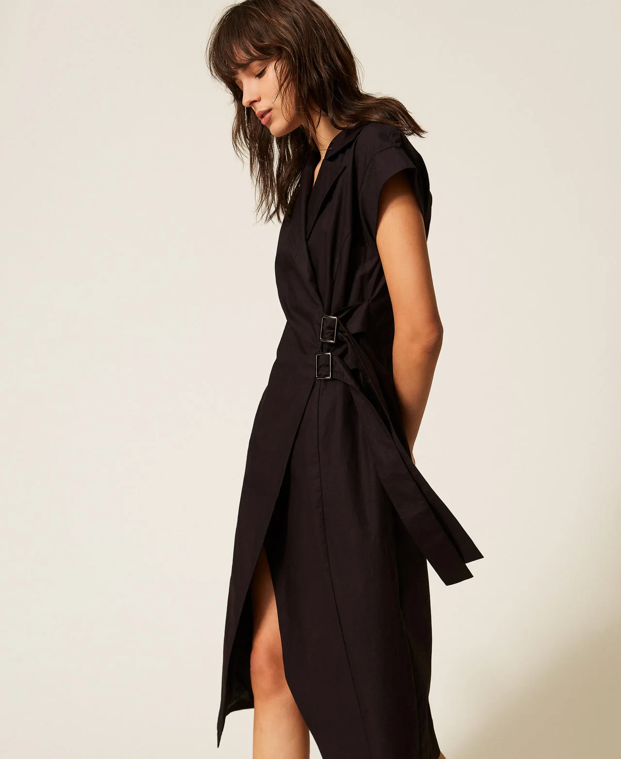 Robe midi en popeline recyclée - Actitude by Twinset - FashionsVida