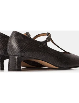 Zapatos de salón confeccionados en piel grabada pitón de puntera cuadrada - Farrutx - FashionsVida