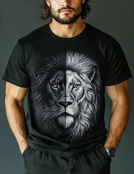 Funny Lion Pattern Men's T Shirt Hip Hop Trend Harajuku Streetwear Summer Casual O-neck Short Sleeve Fashion 3D Tiger Print Tees - Aliexpress - FashionsVida