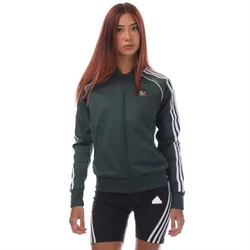 Womens Sst Track Jacket In Green - Size 8 Uk