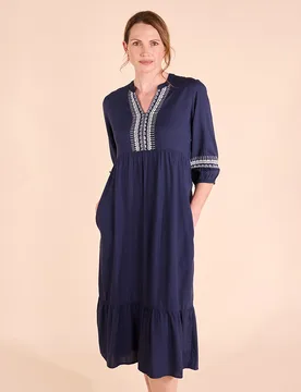 Nomads Embroidered Viscose Dress - Nomads - FashionsVida