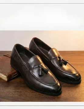 Classic Men Fringed Shoes Dark Brown Men Casual Comfortable Fashionable Pointed-toe Small Leather Shoes Size 38-46 Men Shoes - Aliexpress - FashionsVida