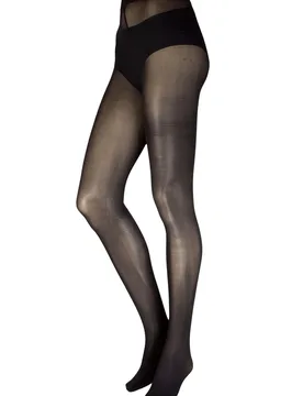 Women's 1 Pair Lurex Backseam Tights Black/Gold M-L - Black - Size: Medium - Charnos - FashionsVida