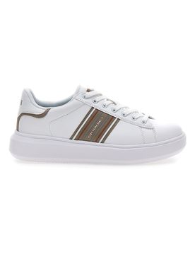 Sneakers bianche con bande laterali oro BRIGHTON 2.0 LTH 41