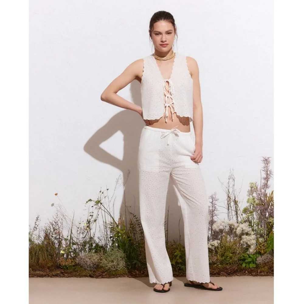 Pantalón largo de algodón de mujer - Green Coast - FashionsVida