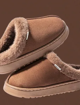 Botines de hombre estilo acogedor con forro de piel de borrego, suela gruesa antideslizante, zapatos unisex para interiores y exteriores - Shein - FashionsVida
