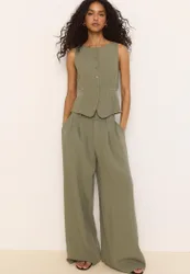 Verstellbare Wide-Leg-Hose Khaki 42