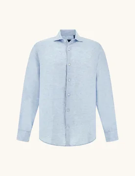 Camicia in lino uomo azzurro - Paul&Shark - FashionsVida