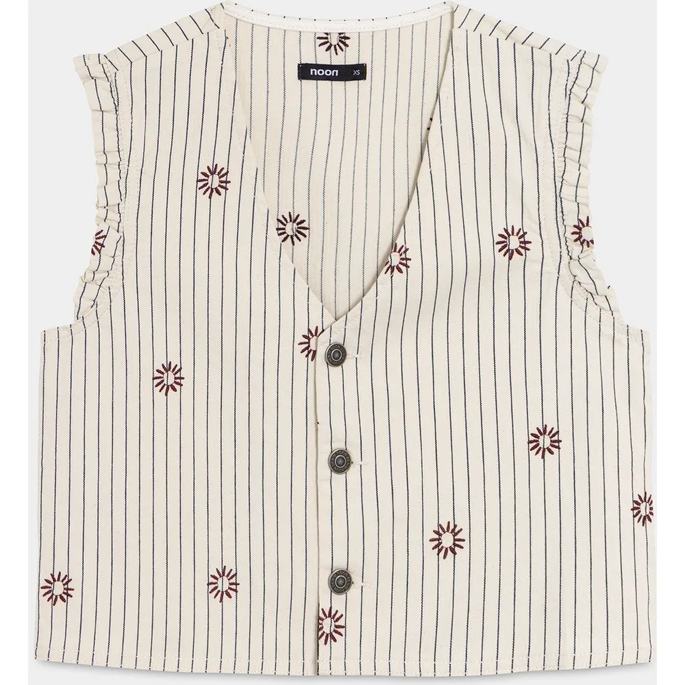 Chaleco de mujer corto con rayas - Noon - FashionsVida