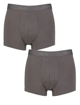 Mens 2 Pack SLG Baselayer Trunks Shiver XL - Grey - Size: Extra Large - Sloggi - FashionsVida