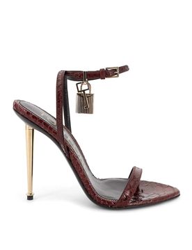 Sandali In Pelle Laminata Con Iconico Padlock