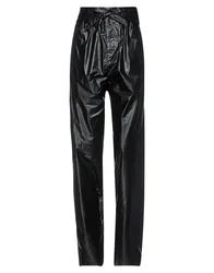 Coated Black Fabric Pants