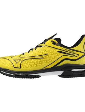 Wave Exceed Tour 6 Padel Shoes Vibrant Yellow / Black / BlackSand UK 10.5 - Mizuno - FashionsVida