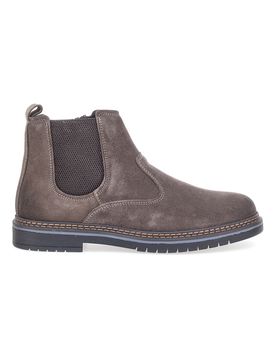 Scarpe da uomo marroni in vera pelle con zip 252520020 46