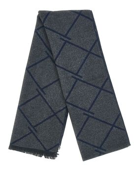 Sciarpa grigia fantasia geometrica double face 46,003,18