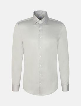 Slim Business Hemd Uni Grau 38