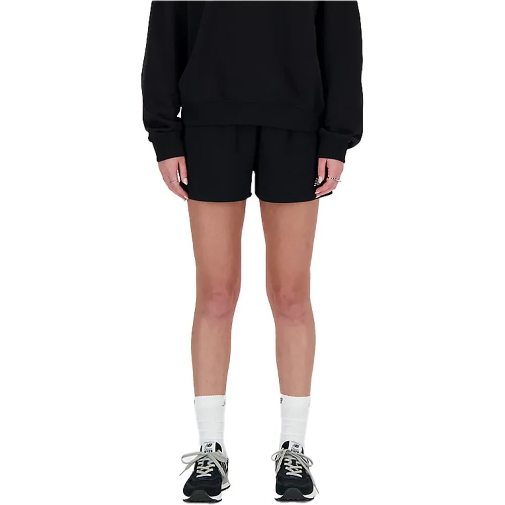 French terry bermuda mujer Negro (M) - New Balance - FashionsVida