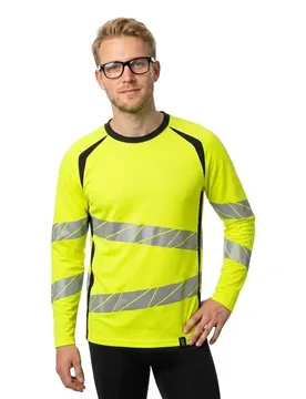 T-shirt à Manches Longues Accelerate Multisafe 21381 Hi-Vis Yellow / Dark Navy XS