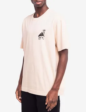 T-shirt loose-fit panna con stampa fronte e retro dell'artista Tuyo - Olow - FashionsVida