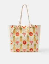 Pure Cotton Embroidered Shoulder Bag Orange female