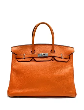 Birkin 35 in Orange H Taurillon Clemence Leather Palladium Hardware - Hermes - FashionsVida