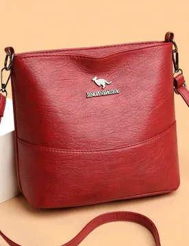 Pieza Bolso cruzado de PU de gran capacidad y ligereza de unicolor con decoración de canguro de metal, versátil para uso diario de mujer - Shein - FashionsVida