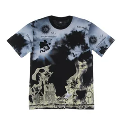Maglietta Uomo Clouds & Flames Tee Black/multi