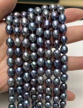 AAAA 8–9mm Black-dyed Rice-shaped Pearls 100% Natural Pearl Semi-finished Beads for Jewelry Making DIY Necklaces Accessories - Aliexpress - FashionsVida