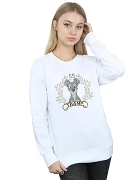 Women's Lady & The Tramp Tramp Since 55 Sweatshirt in White Size: Medium - White - Size: M - Disney - FashionsVida