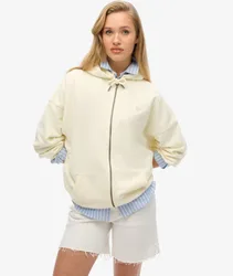 Superdry Damen Studios Kapuzenjacke mit Reißverschluss Weiß - Größe: 36