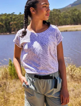 Retreat Slouch Womens T-Shirt - White - White - Size: 12 - Mountain Warehouse - FashionsVida