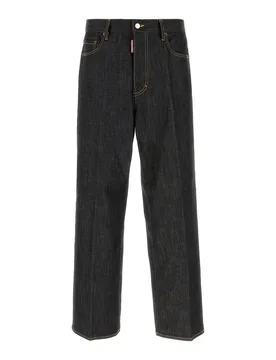 DSQUARED Jeans dalla gamba ampia Loose in denim stretch nero - Dsquared2 - FashionsVida