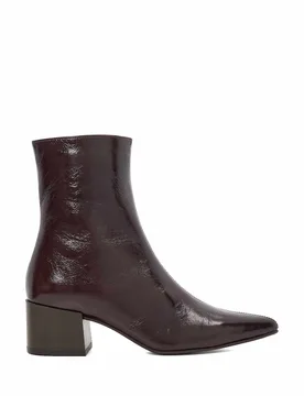 Leather Block Heel Pointed Ankle Boots Brown female - Dune london - FashionsVida