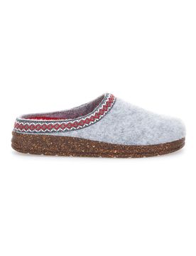 Pantofole Grigie in Feltro con Bordo Ricamato e Plantare Estraibile Pittarello Bio2 37