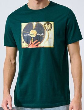 Maglietta con stampa - verde-giallo