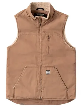 Gilet Sherpa Lined Canvas Brown 2XL Homme